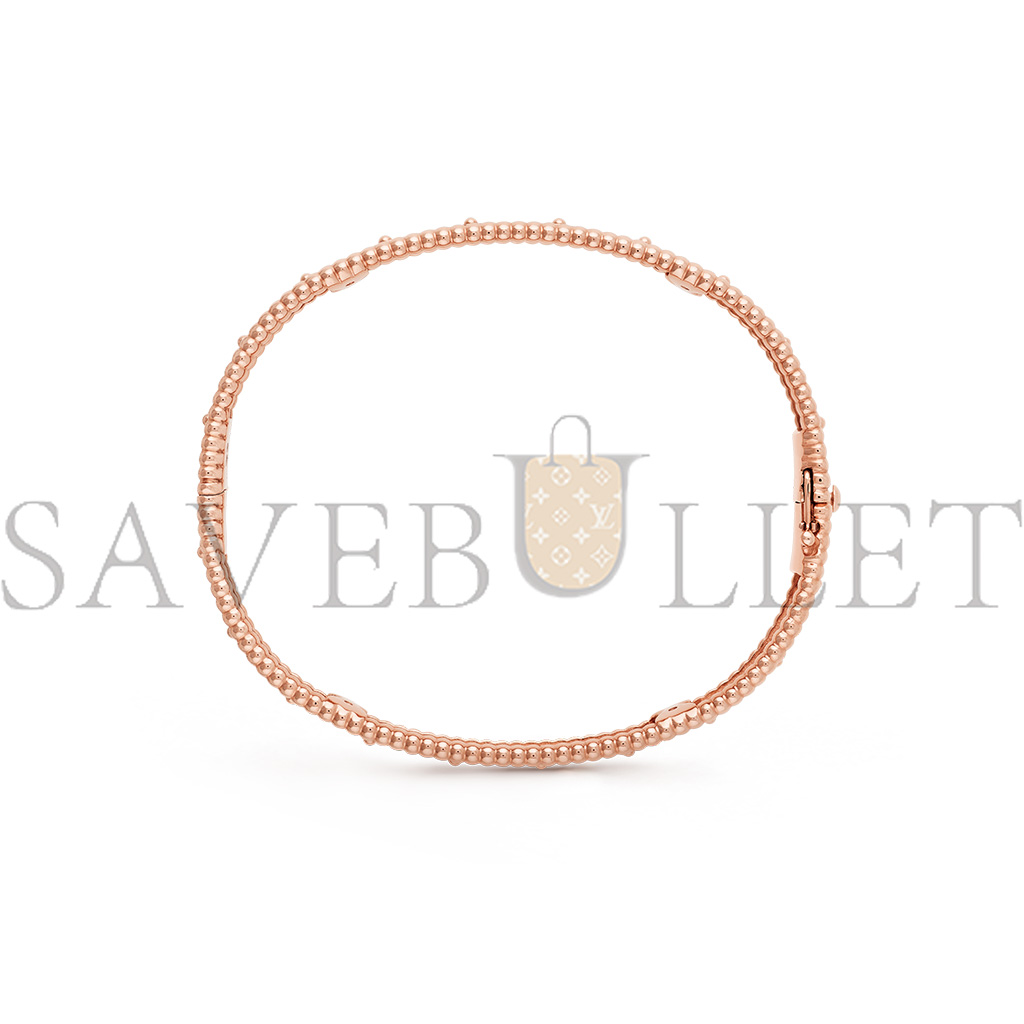 VAN CLEEF ARPELS PERLÉE CLOVERS BRACELET, SMALL MODEL - ROSE GOLD, DIAMOND  VCARN9ER00